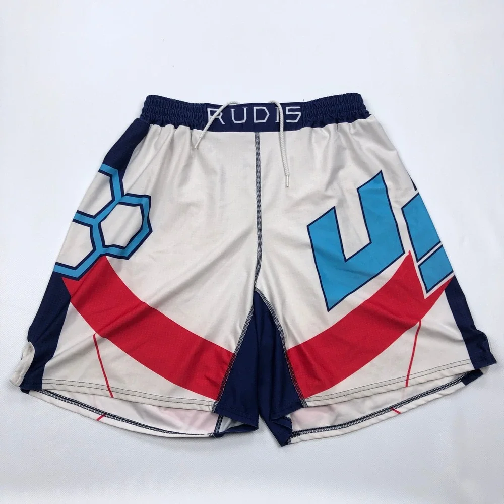 Rudis USA Wrestling Shorts Mens Large White Red Blue Patriotic Athletic Training